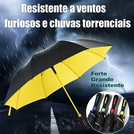 Guarda-Chuva de Golfe Grande Automático-8 Varetas Fibra de Vidro, Reforçado e com Blackout UV
