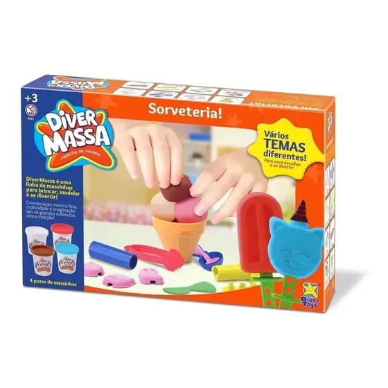 Massinha De Modelar Sorveteria Infantil Diver Massa - Divertoys
