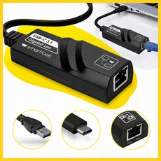 Adaptador Ethernet Usb 3.0 Para Rj45 Placa de Rede Gigabit 10/100/1000 Mpbs Gbps Para Windows Notebook E Desktop