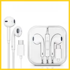 Fone de Ouvido Tipo C com Fio Microfone e Som Estéreo para Samsung iPhone Android