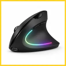 Mouse Vertical Ergonômico Recarregável Sem Fio Bluetooth Led Usb 2.4G 1600 Dpi Silencioso Portátil