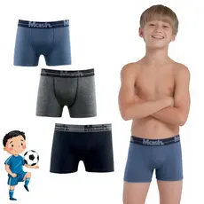 Kit 3 Cuecas Kids Boxer Mash Infantil Premium Algodão Confortável Menino Original