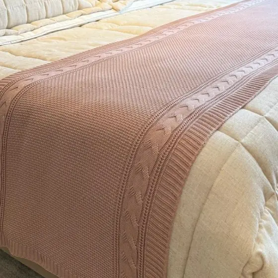 Peseira Tricô Premium Toque Macio Alta Durabilidade Decore com Sofisticação Cama Casal Queen | King