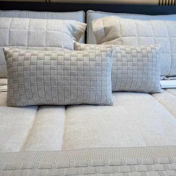 Capa Almofada 30x50cm Tricot Premium Cesta Toque Macio Alta Durabilidade Sofisticação Sofá Cama
