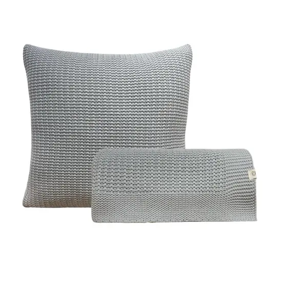 KIT Peseira Tricot 150 cm + 1 CAPA 45X45cm com Zíper Trama Ponto Pipoca Home Decor Toque Macio