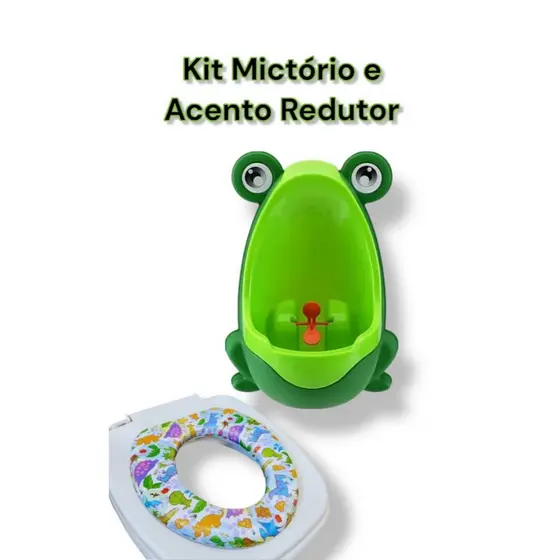 Kit Penico Mictório sapinho + redutor de assento sanitário almofadado desfralde infantil meninos Dinossauro