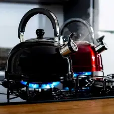 Chaleira Inox com Apito Ferve Rápido Fogão Gás Indução Elétrico 3 Cores