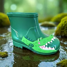 Galocha Infantil Menino Dinossauro Bota Masculina Criança Leve Confortável Impermeável Antiderrapante