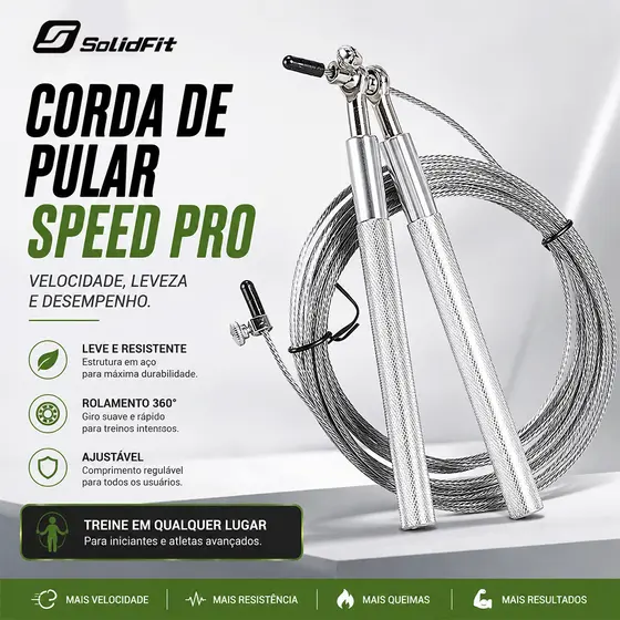 Soloever Corda de Pular de Aço Profissional com Rolamento Speed Crossfit para Musculação e Exercícios Entrega Rápida