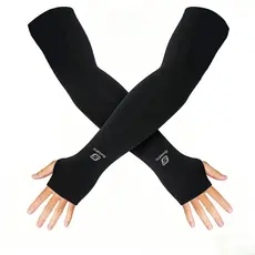Par Manguito Compressão Antiderrapante com Proteção UV Manga de Braço para Moto Ciclismo Corrida Esportes SOLIDFIT