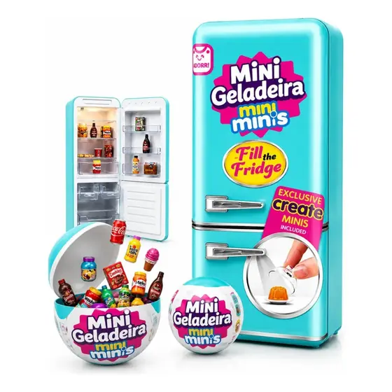 ZURU Mini Brands Conjunto De Brinquedos De Geladeira Com 2 Cápsulas Surpresa 60 Plus Micro Réplicas DIY Decoração De Mes