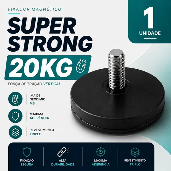 Imã Neodímio 66mm M8 Super Forte Base Magnética Fixação Veicular Starlink Mini