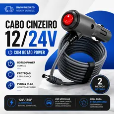 Cabo com botão liga e desliga 12v/24v De Carregamento Para Starlink Mini Cinzeiro 2m cabo de recarga
