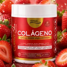 Colágeno em Pó Verisol 50 doses Abacaxi ou Morango 120mg Ácido Hialurônico Vitaminas Bem Estar Receitas