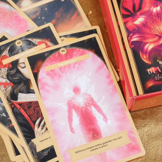 Oráculo Baralho Devocional 50 Cartas Mensagens Afirmações Positivas Reprogramação Mental e Abundância