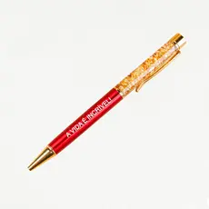Caneta Folhas de Ouro A Vida é Incrível Vermelha Energética Manifestação Escrita Esotérica Afirmação