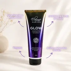 Hidratante Corporal Glow Abundância Brilhos Dourado Vanilla 240g Cheiro de Rica Baunilha Toque Seco Vegano