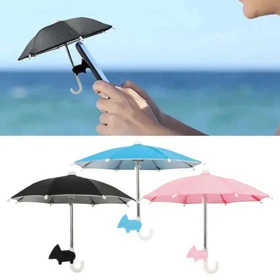 Guarda Chuva Guarda Sol Para Celular Moto Bicicleta Carro Proteção UV Universal