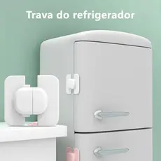 Trava Geladeira Segurança Infantil Bebê Adesiva Sem Furar Porta Armário Gaveta Proteção Criança