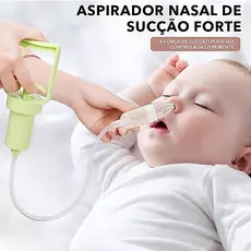 Aspirador Nasal de Sucção para Bebê Recém-Nascido | Silicone Seguro, Fácil Limpar, Sem Dor