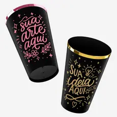 Copos personalizados caldereta preta 400ml c/ borda formatura aniversário brinde lembrancinha KIT