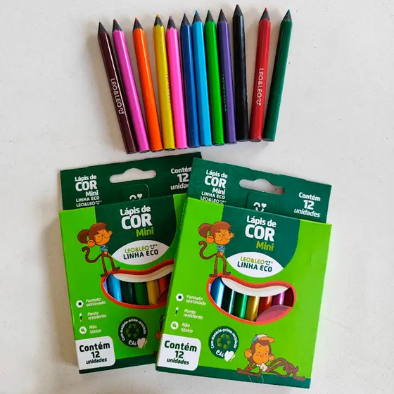Kit 10 CAIXAS Lapis De Cor + 10 Fitilhos + 10 Embalagens para lembrancinha