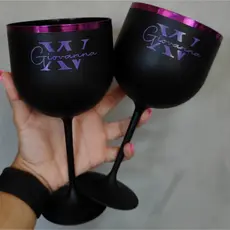 Kit 10 Taça gin acrílico personalizada formatura noivado aniversário brinde fosca degrade