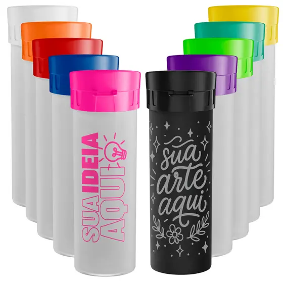 Garrafa de Água Personalizada Acrílica Squeeze Brinde Empresa Comercio Lojas Eventos Kit 10un