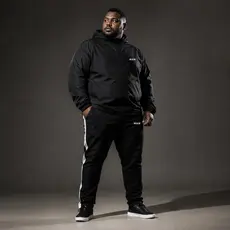 Conjunto Plus Size Masculino Esportivo RUN |Jaqueta Corta Vento Impermeável + Calça Jogger Tactel