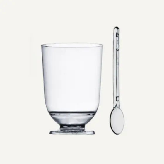 Kit 50, 30 Mini Taças Acrílicas 30ml com Colherzinhas Perfeitas para Doces Sobremesas Festas Eventos
