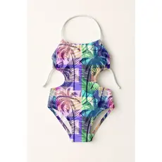 Maiô Infantil Frente Única Menina Feminino Moda Praia Natação Banho Estampas Florais E tropicais