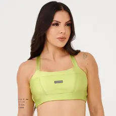 Top Faixa Com Recortes Amarelo Jet Set Platinado