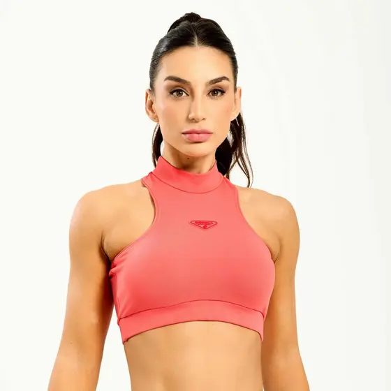 Top Like Laranja Flower Coral Poliamida Com Bojo