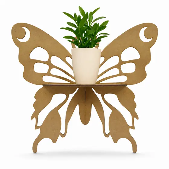 Prateleira de Parede Borboleta Nicho MDF Suporte Decorativo para Sala Quarto Banheiro Casa