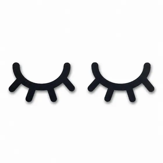 Par de Cílios MDF Preto Decorativo Unicórnio Parede Quarto Infantil Bebê Artesanato Fofura