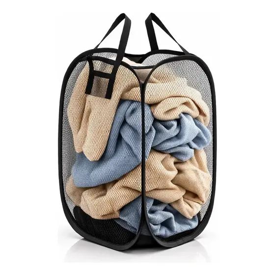 Cesto Roupa Suja Nylon Multiuso Organizador Grande Retrátil