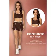 Conjunto Esportivo Feminino Academia Top e Shorts Fitness Moda Fitness Top e Shorts Conjunto