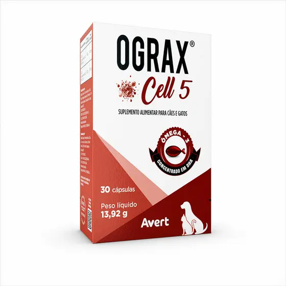 Ograx Cell 5 Avert 30 Cápsulas Suplemento Ômega 3 Cães E Gatos