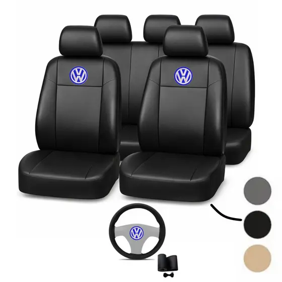 Jogo capa de banco carro de couro grosso Vw Volkswagen Gol Fox Voyage Saveiro Santana Polo Parati