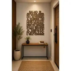 Quadro Decorativo Salmo 91 Oração 60cm Painel Religioso Patinado