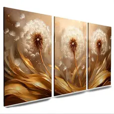 Kit Quadro Decorativo Dente De leão Luxuoso Sorte Alta Qualidade Hd LUXO