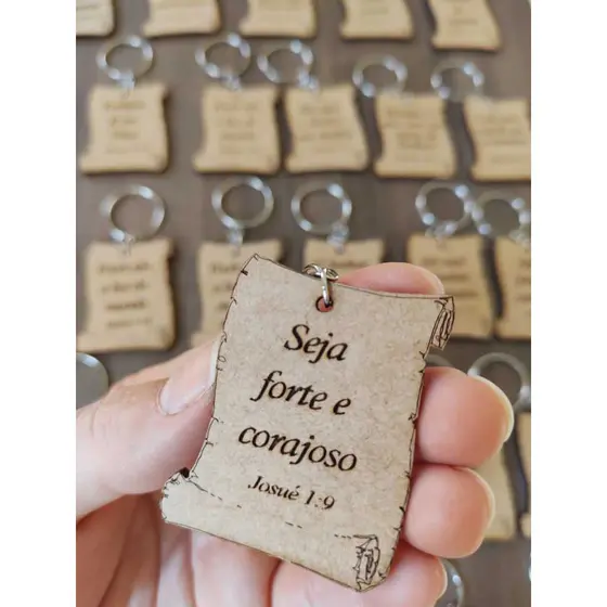Chaveiros 20 UN Pergaminho Versículos sortidos Bíblico lembrança MDF igreja cristão vão montados