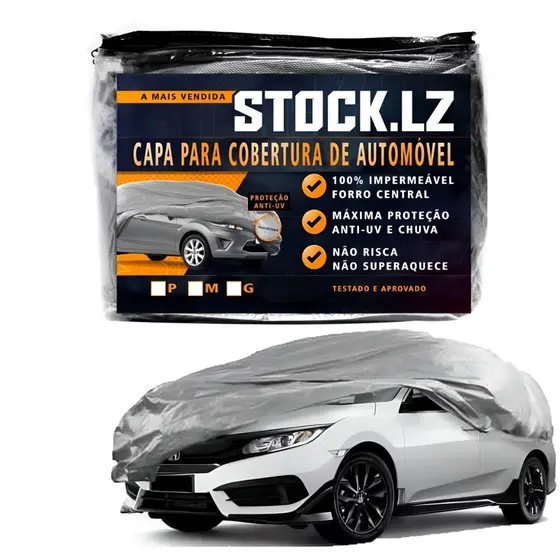 Capa Cobrir Carro Automotiva Forrada Impermeável 100% Protege Sol Chuva Poeira Hatch Sedan e Suv Anti-UV