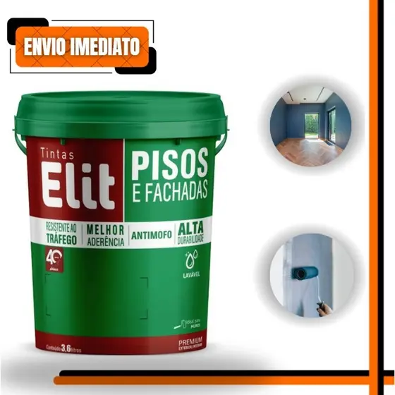 Tinta Elit Pisos e Fachadas 3,6L Acrílica Premium Alta Resistência Externa Interna