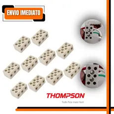 Kit 10 Conectores Cerâmicos 3 Polos 10mm para Chuveiro e Ducha Elétrica