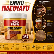 Massa Para Madeira 350g Mococa Secagem Rápida Reparos Imperfeições Madeira