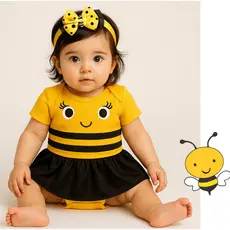 Body Bebê Infantil Menina Mêsversário Temático Abelhinha Super Confortável Linha Premium