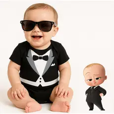 Body Bebê Infantil Mêsversário Temático Poderoso Chefinho Para Menino - Roupinha Super Confortável 100% Algodão Premium