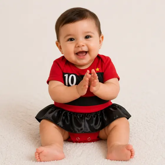 Body Bebê Time Para Mesversario Menina Conjunto Feminino - 100% Algodão