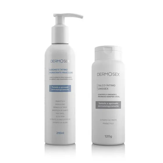 Kit Higiene Íntima Masculina Talco Íntimo + Sabonete Líquido Íntimo Masculino Cuidado e Higiene